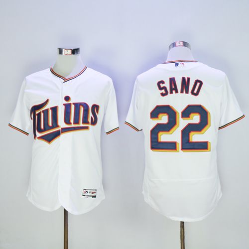 Twins #22 Miguel Sano White Flexbase Authentic Collection Stitched MLB Jersey - Click Image to Close